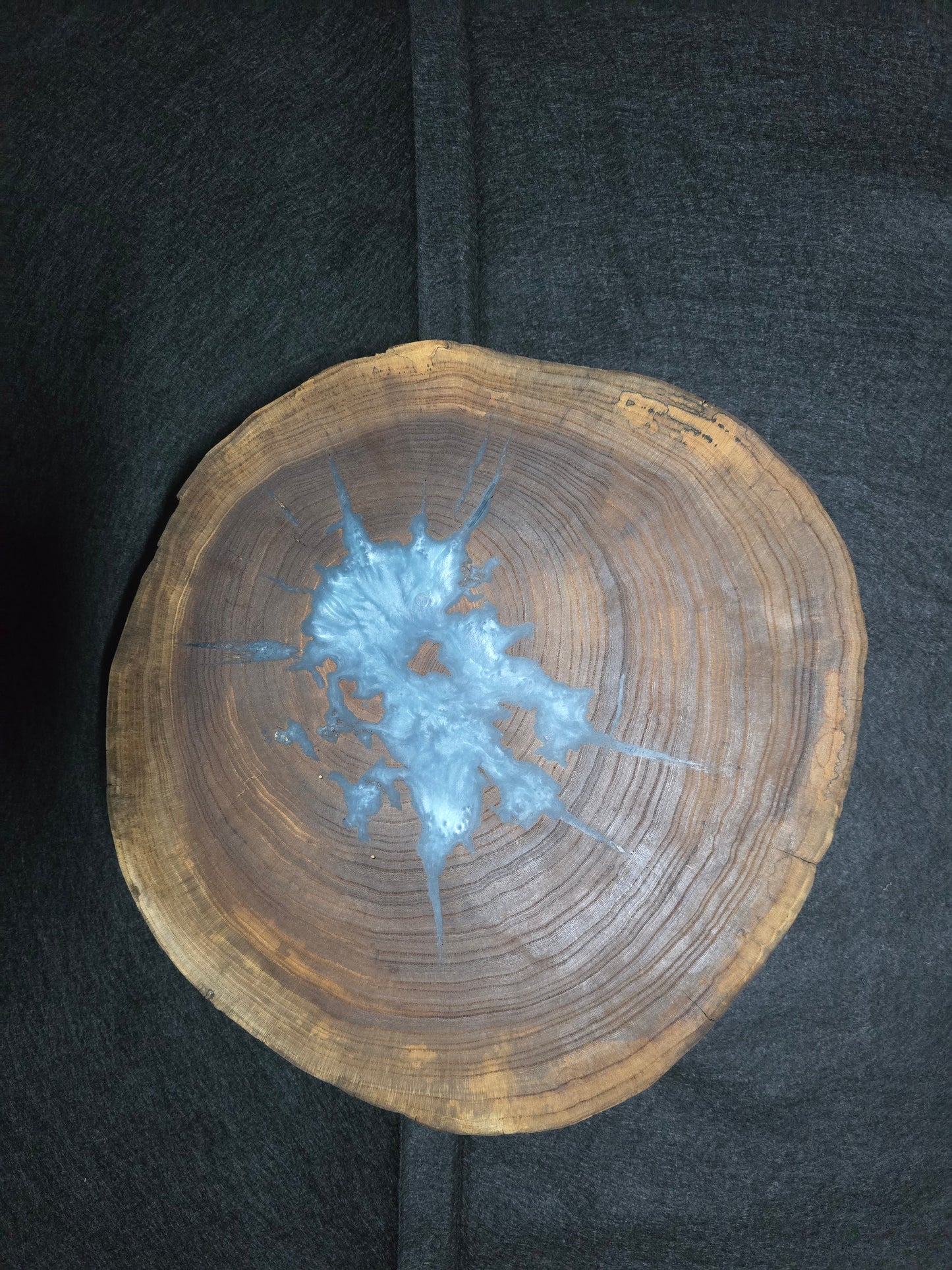Sky blue elm lazy susan
