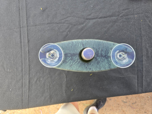 Gunmetal green wine holder